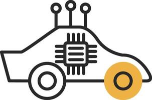 Autonomous Car Skined Filled Icon vector