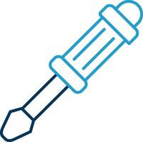 Screwdriver Line Blue Two Color Icon vector