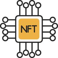 Nft Skined Filled Icon vector