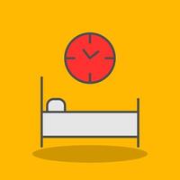 Bed Time Filled Shadow Icon vector