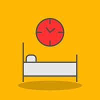 cama hora lleno sombra icono vector