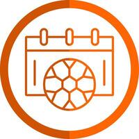 fútbol americano calendario línea naranja circulo icono vector