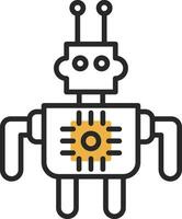 robot desollado lleno icono vector