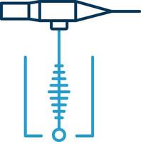 soldadura línea azul dos color icono vector