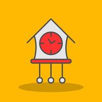 Cuckoo Clock Filled Shadow Icon vector