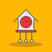 Cuckoo Clock Filled Shadow Icon vector