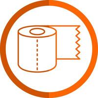 Toilet Paper Line Orange Circle Icon vector