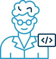 Programmer Line Blue Two Color Icon vector