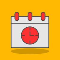 Time Management Filled Shadow Icon vector