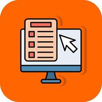 Online Test Filled Orange background Icon vector