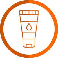 Wash Face Line Orange Circle Icon vector