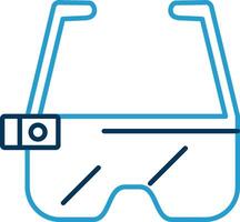 Ar Glasses Line Blue Two Color Icon vector