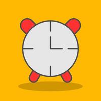 alarma reloj lleno sombra icono vector