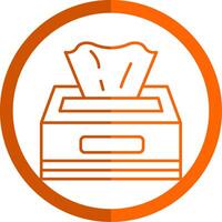 Tissue Box Line Orange Circle Icon vector