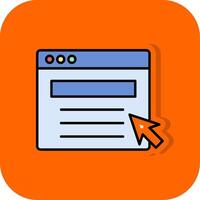 web portal lleno naranja antecedentes icono vector