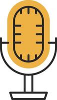 Studio Microphone Skined Filled Icon vector