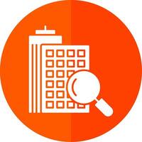 Search Apartment Glyph Red Circle Icon vector