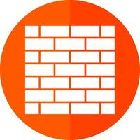 Brickwall Glyph Red Circle Icon vector