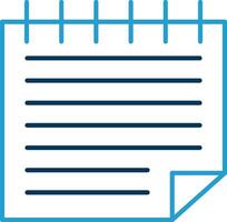 Notes Line Blue Two Color Icon vector