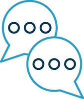 Messages Line Blue Two Color Icon vector