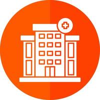 hospital glifo rojo circulo icono vector