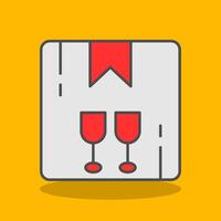 Fragile Filled Shadow Icon vector