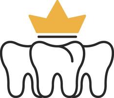 Dental Crown Skined Filled Icon vector