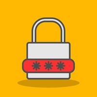 Lock Filled Shadow Icon vector