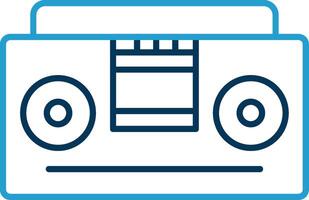 Tape Recorder Line Blue Two Color Icon vector