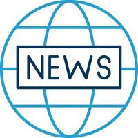 News Report Line Blue Two Color Icon vector