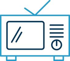 Television Line Blue Two Color Icon vector