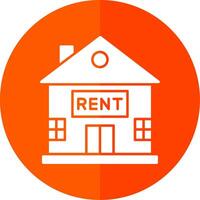 House for Rent Glyph Red Circle Icon vector