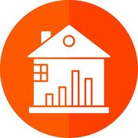 Real Estate Stats Glyph Red Circle Icon vector