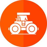 Road Roller Glyph Red Circle Icon vector