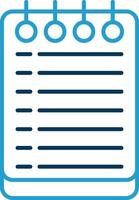 Notes Line Blue Two Color Icon vector