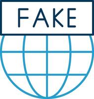 Fake News Line Blue Two Color Icon vector