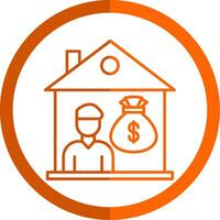 Buyer Line Orange Circle Icon vector