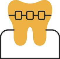 Braces Skined Filled Icon vector