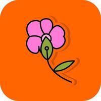 Orchid Filled Orange background Icon vector