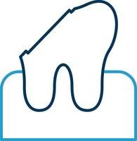 Dental Caries Line Blue Two Color Icon vector