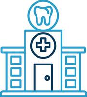 Dental Clinic Line Blue Two Color Icon vector