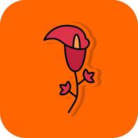 Arum Filled Orange background Icon vector
