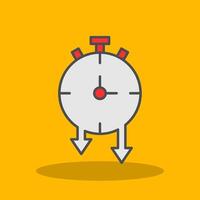 Timer Filled Shadow Icon vector