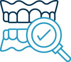 Dental Checkup Line Blue Two Color Icon vector