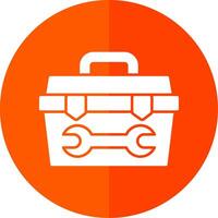 Toolbox Glyph Red Circle Icon vector