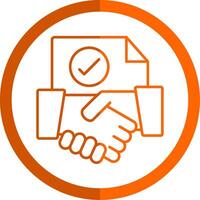Agreement Line Orange Circle Icon vector