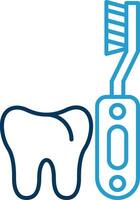 Electric Toothbrush Line Blue Two Color Icon vector