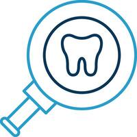 Dental Checkup Line Blue Two Color Icon vector