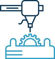 3d Printer Line Blue Two Color Icon vector