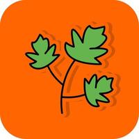 Parsley Filled Orange background Icon vector